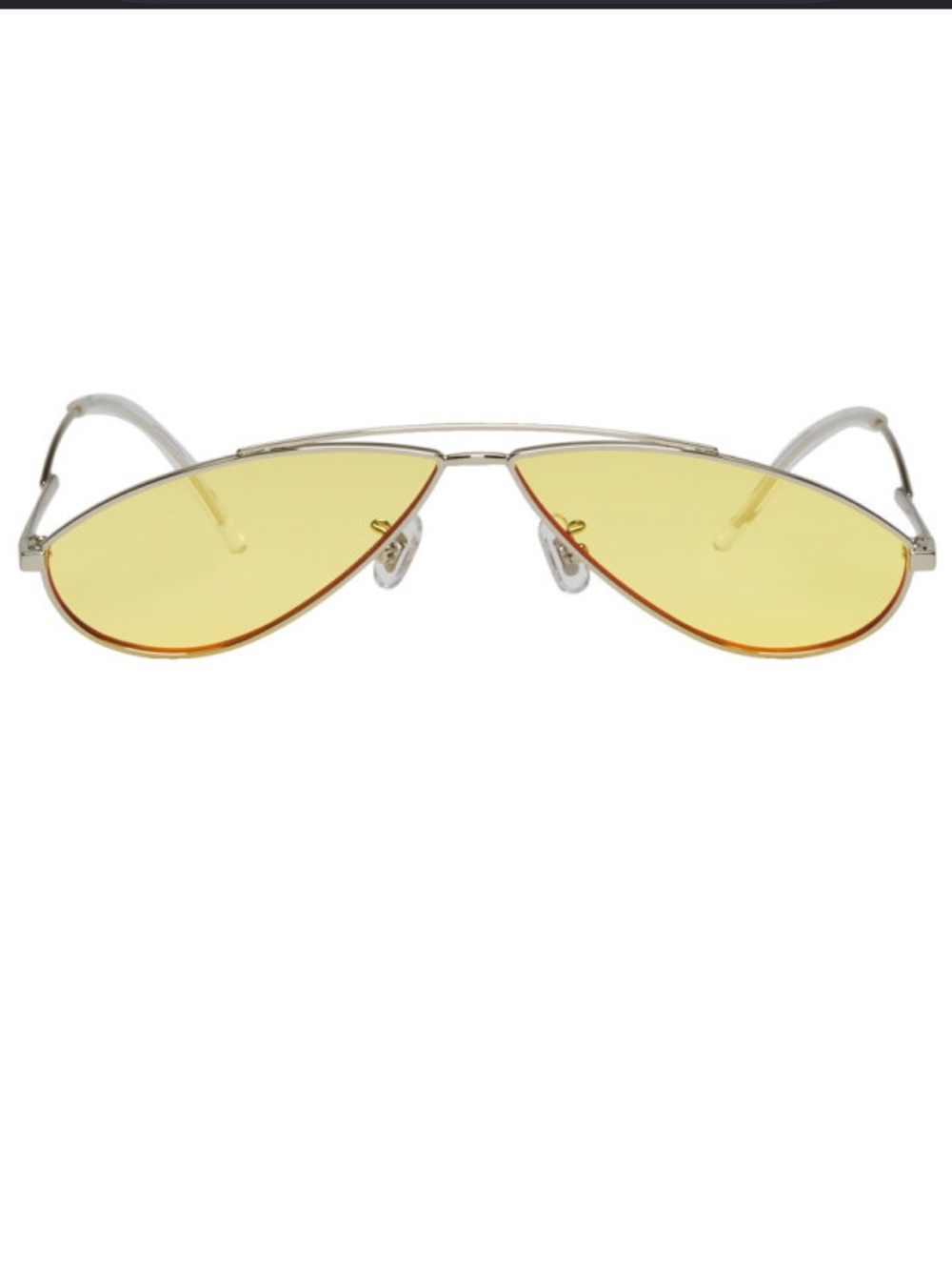 Authentic GENTLE MONSTER Yellow Lens Silver Metal Aviator Sunglasses